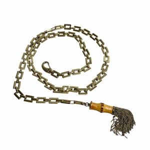 Vintage thin Gold Chain Tassel belt size XL